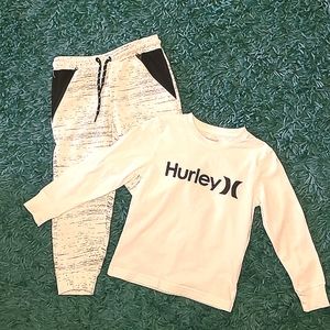 Hurley, White & Black Fleece Jogging Set, Boys, Size 4-5yrs